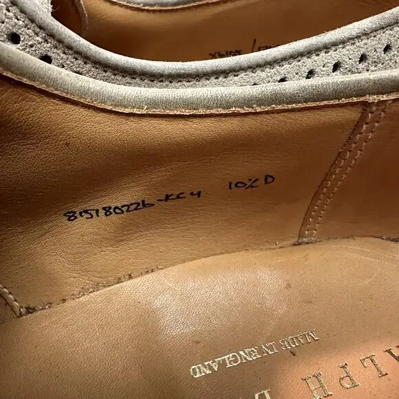 NWOT Crockett & Jones x Ralph Lauren Suede Cap Toe Brogue Made in England 10.5 D